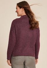 Cozier Than Cashmere Collared Sweater, BROWN RUBY, small