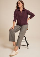 Cozier Than Cashmere Collared Sweater, BROWN RUBY, small