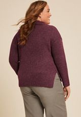 Plus Size Cozier Than Cashmere Collared Sweater, C5325, small