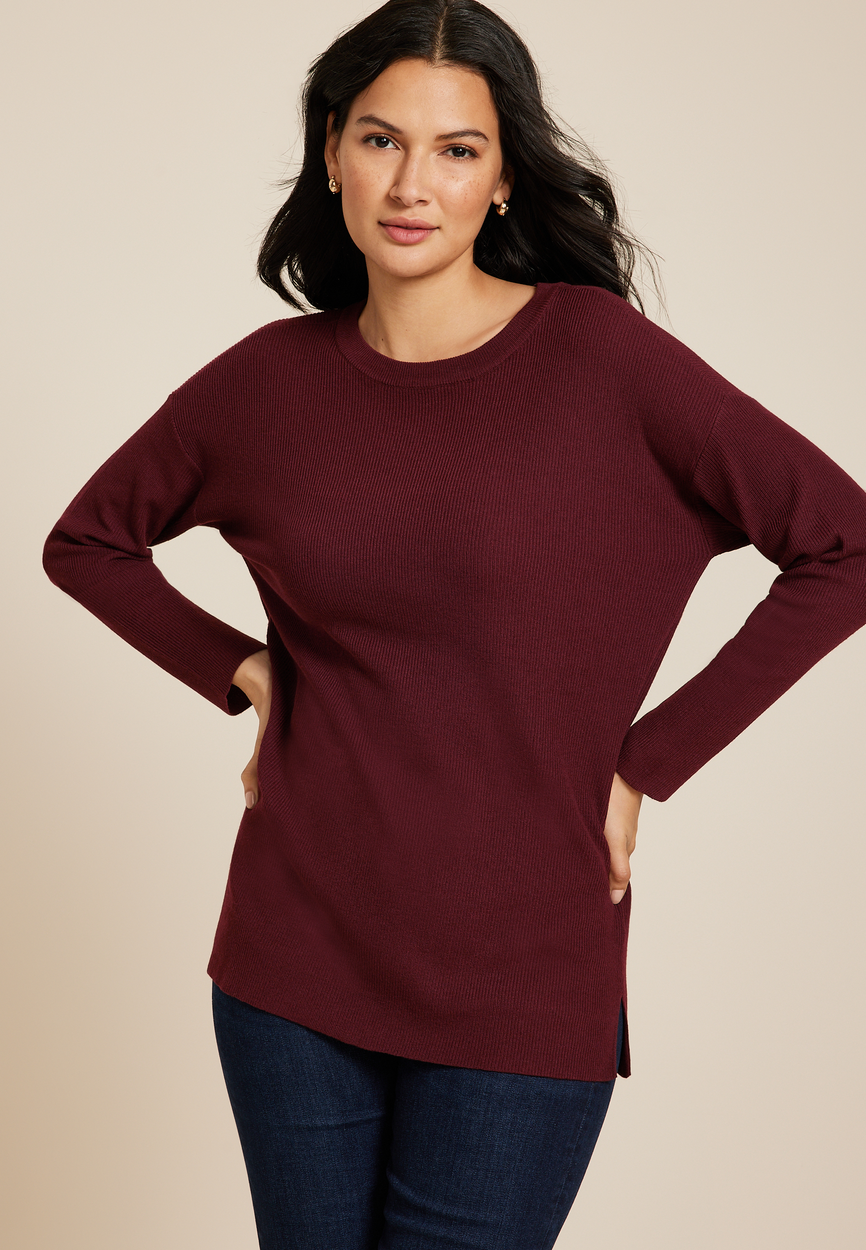 Side Split Tunic Sweater