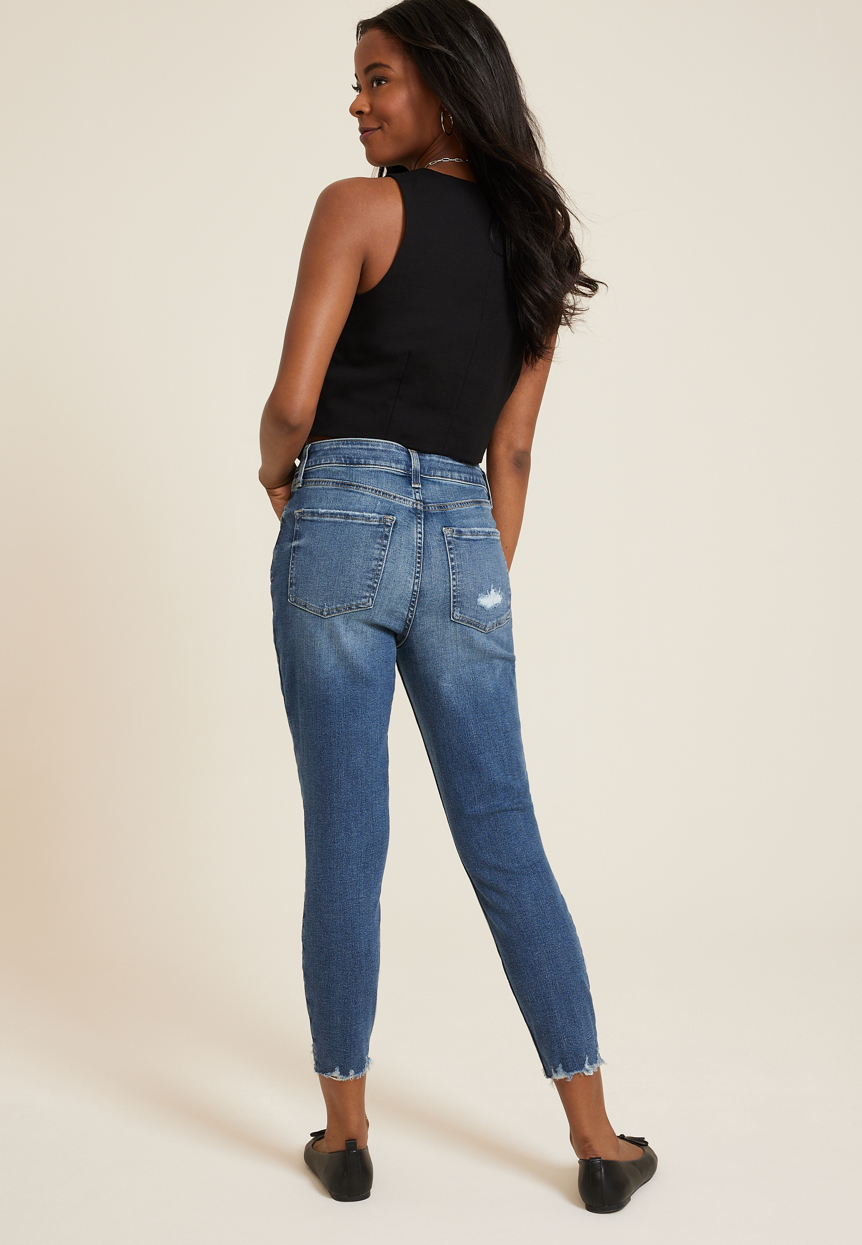 m jeans by maurices&trade; Dark High Rise Super Skinny Cropped Jean, C258, large