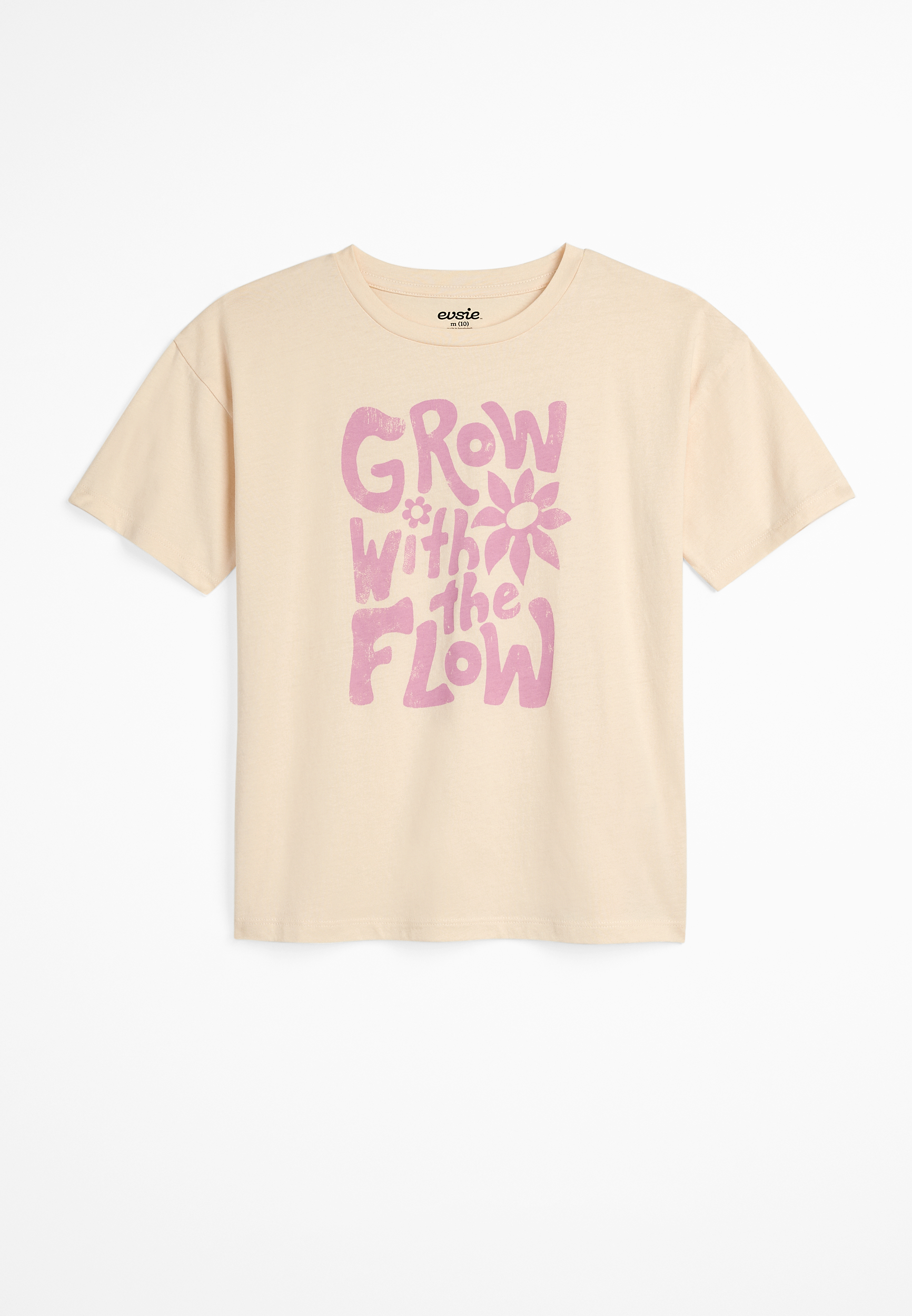 Girls Grow With The Flow Oversized Graphic Tee