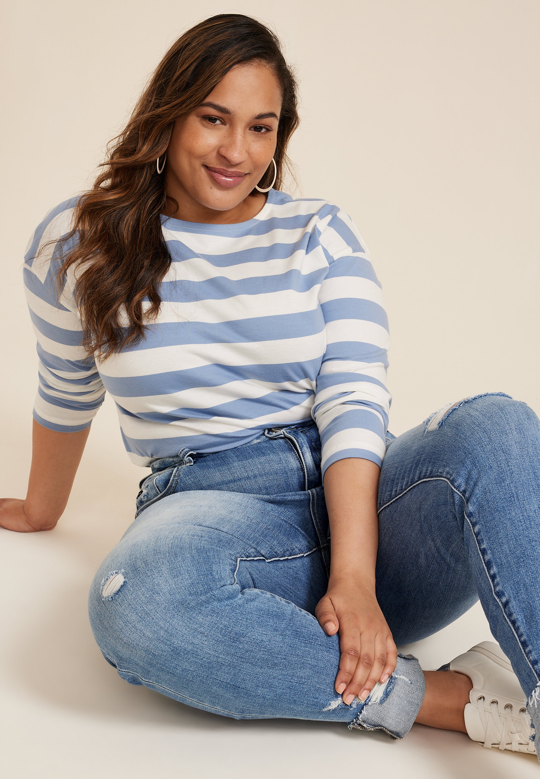 Plus Size KanCan&trade; Curvy High Rise Ripped Cuffed Hem Skinny Jean, C2806, large