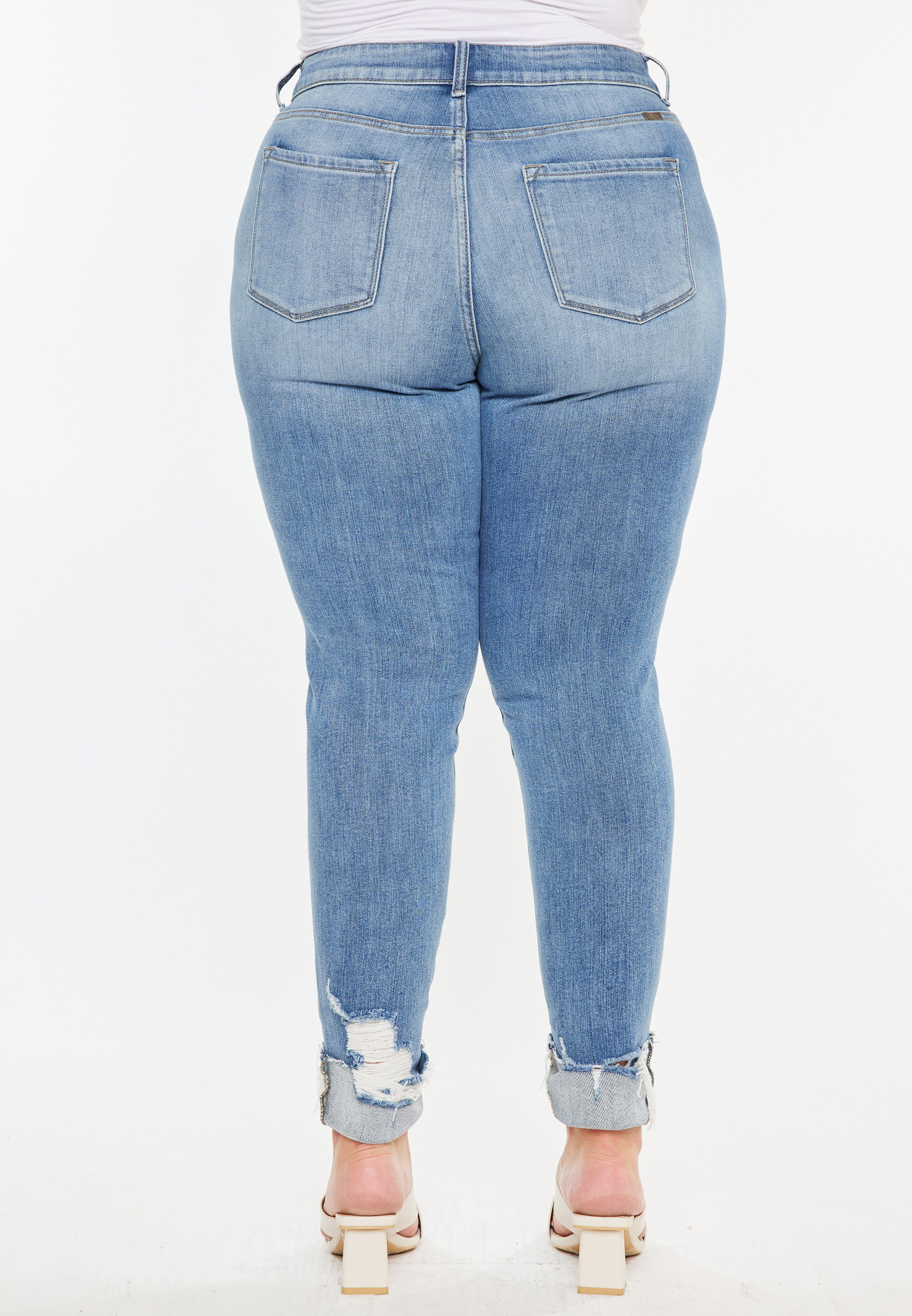 Plus Size KanCan&trade; Curvy High Rise Ripped Cuffed Hem Skinny Jean, C2806, large