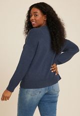 Plus Size Cabled Dells Crew Neck Sweater, C1919, small