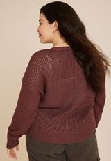 Plus Size Mesh Button Front Cardigan, COCONUT SHELL, small