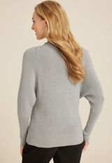 Metallic Roll Neck Dolman Sweater, C9767, small