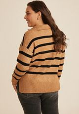Plus Size Cozier Than Cashmere Collared Sweater, C9195, small