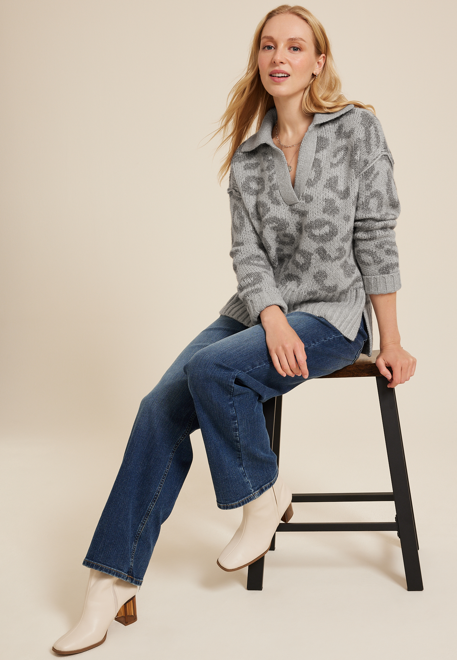 Cozier Than Cashmere Collared Sweater, C9771, large