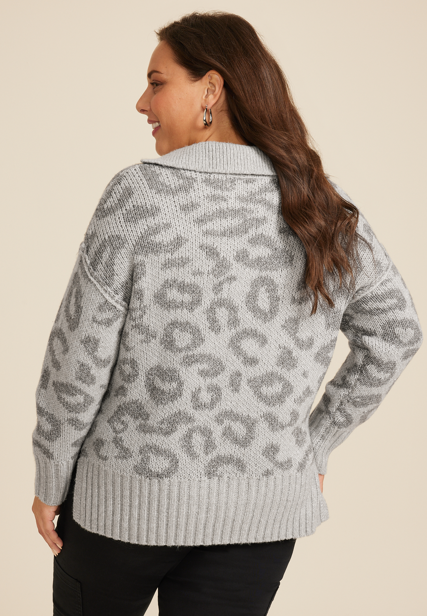 Plus Size Cozier Than Cashmere Collared Sweater, C9771, large