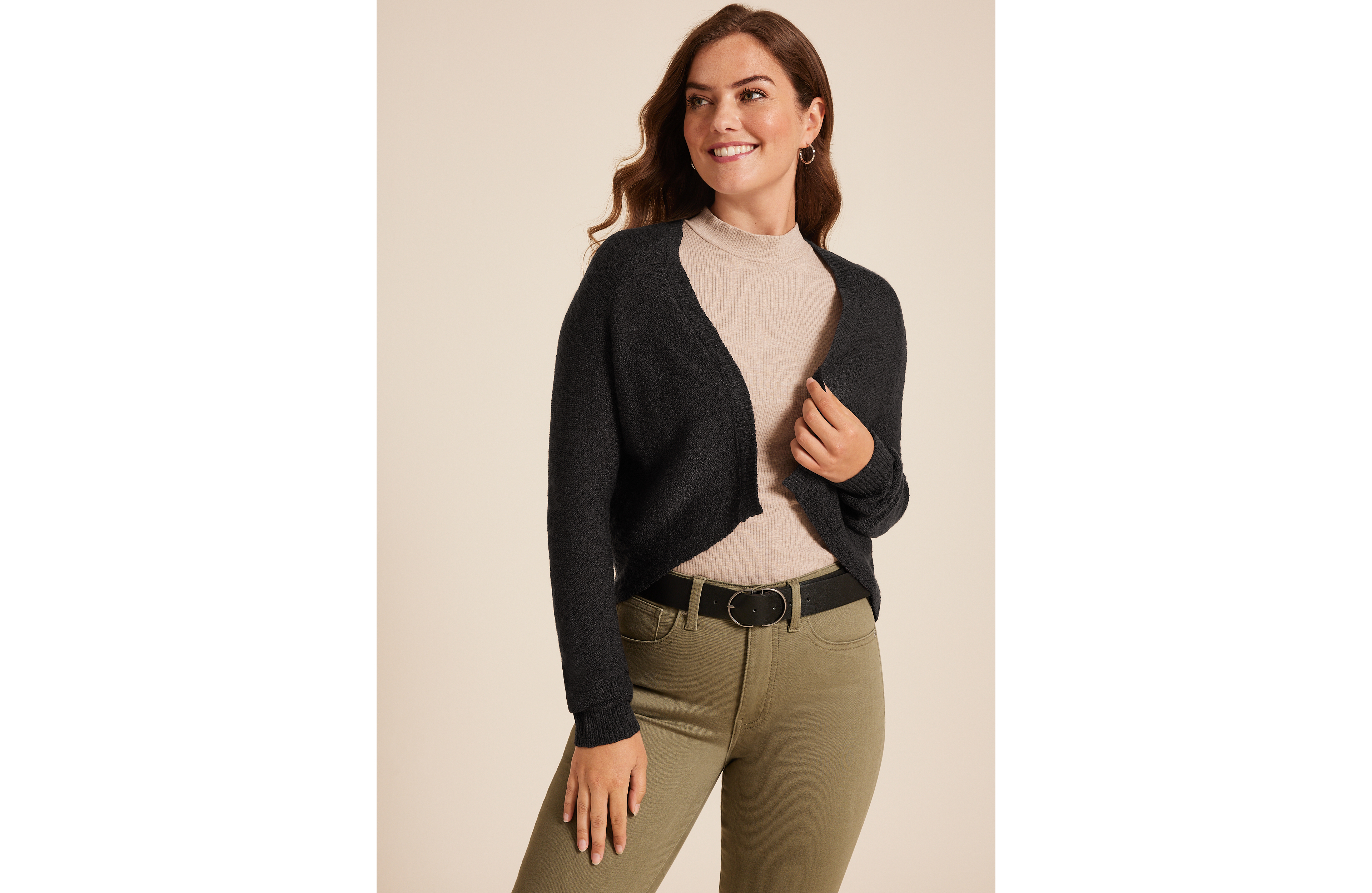 Open Front Long Sleeve Shrug Cardigan