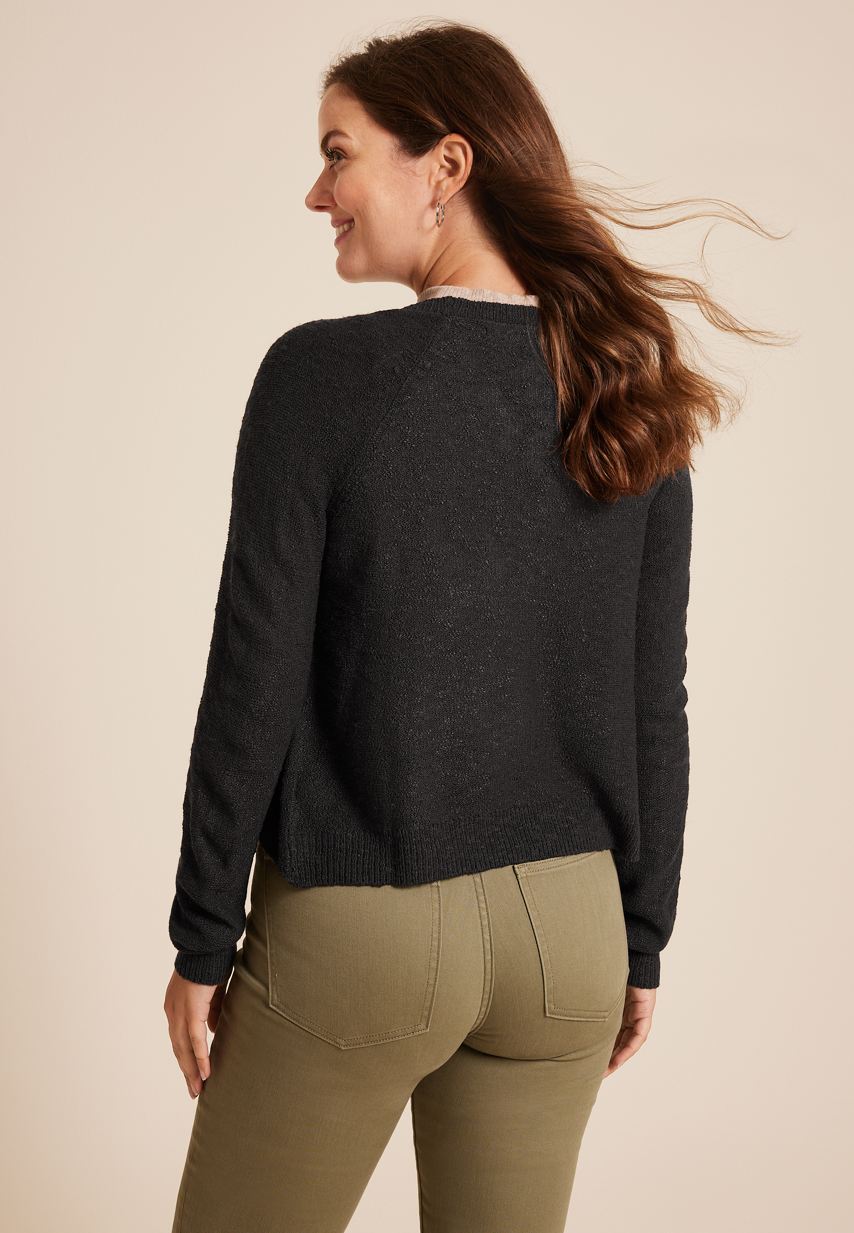 Open Front Long Sleeve Shrug Cardigan, C6429, large