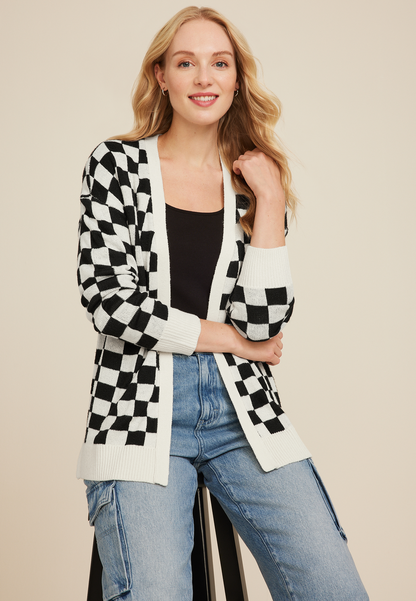 Checkered Cardigan | maurices