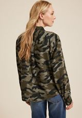 Shortie Utility Camo Button Up Shirt, C1755, small