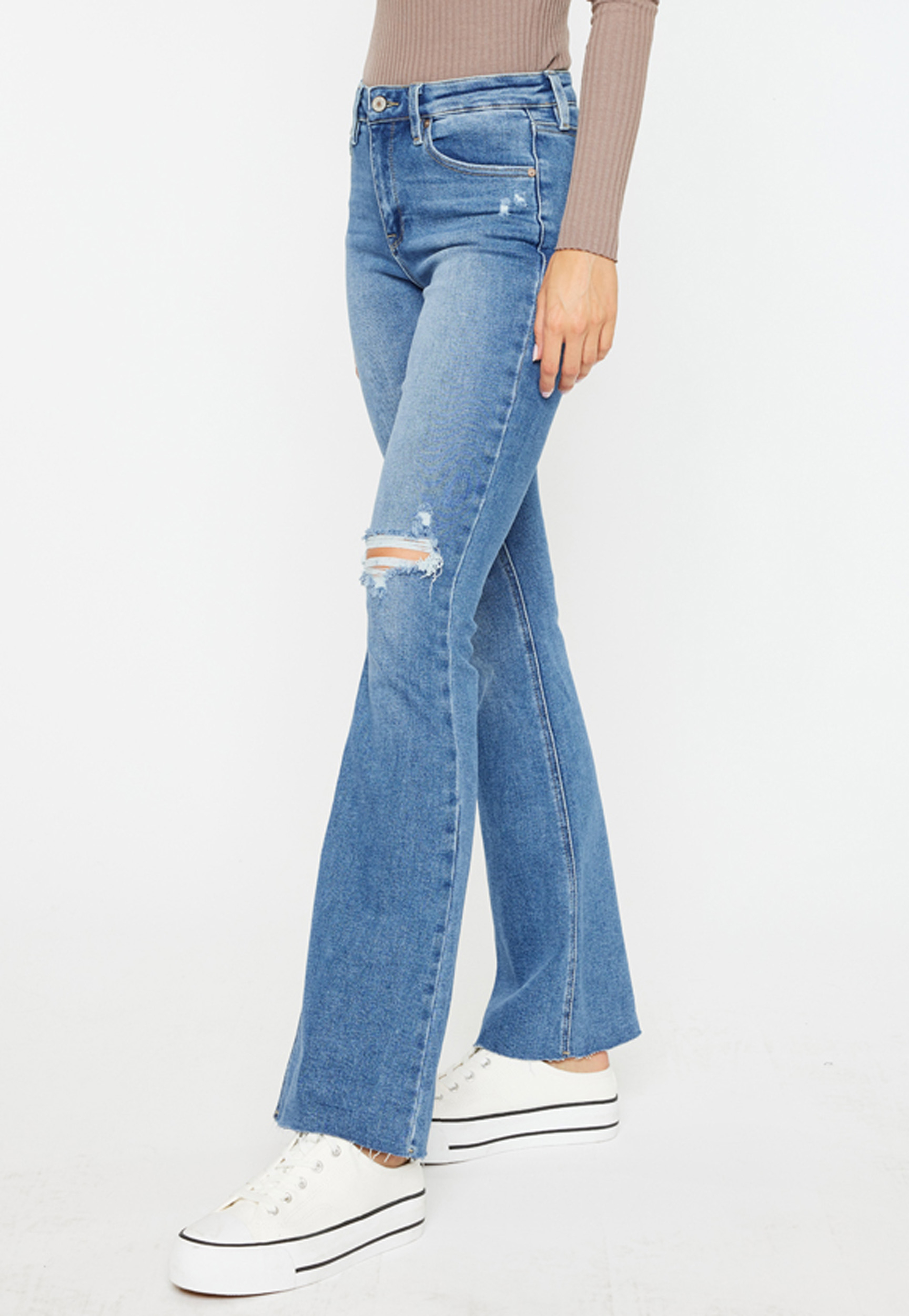 KanCan&trade; High Rise Ripped Bootcut Jean, C3337, large