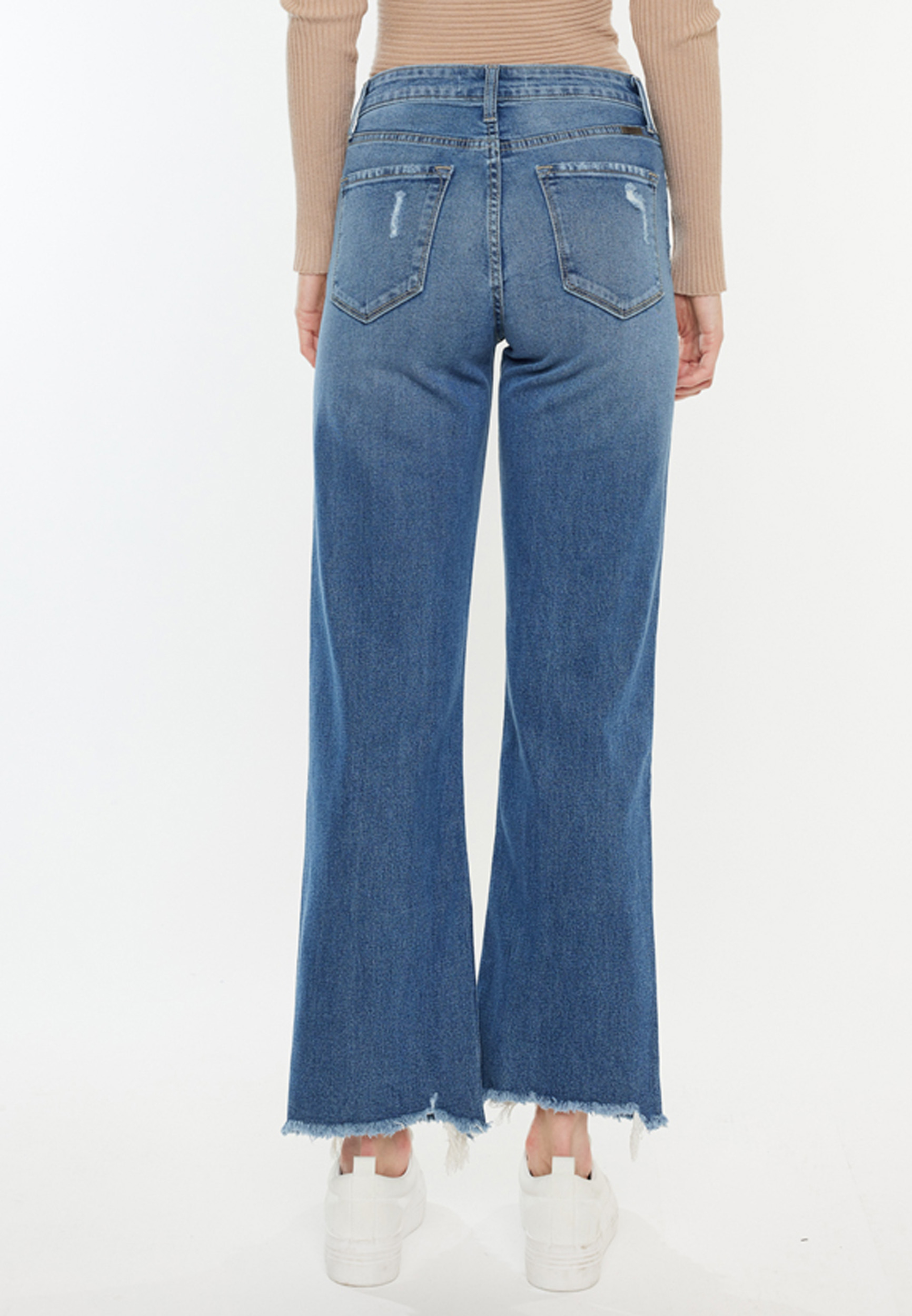 KanCan&trade; Ripped High Rise Slim Wide Leg Jean, C3337, large