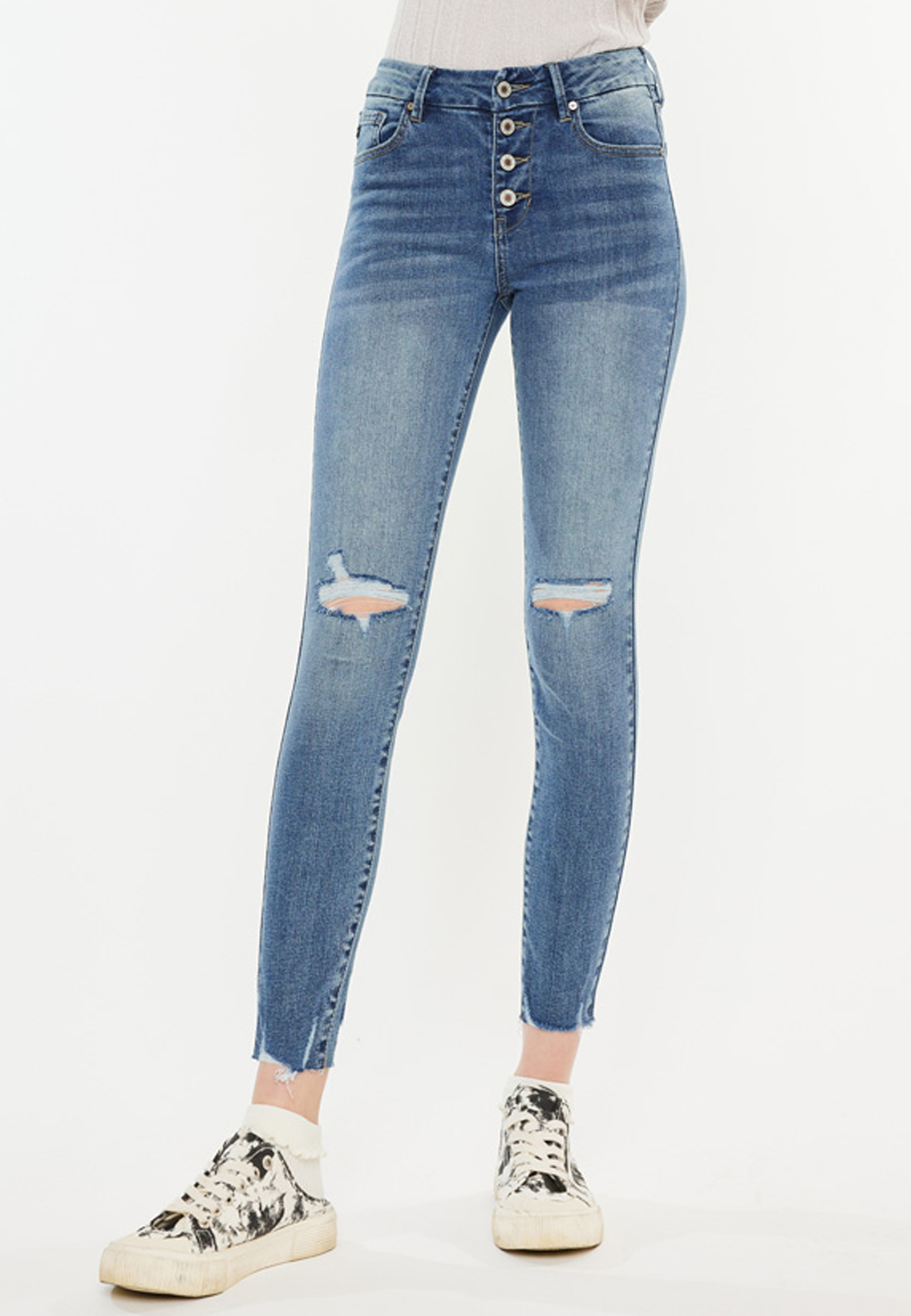 KanCan™ Mid Rise Button Fly Skinny Jean