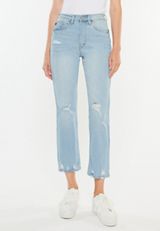 KanCan&trade; Light High Rise Ripped Slim Straight Jean, LIGHT SANDBLAST, small