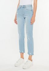 KanCan&trade; Light High Rise Ripped Slim Straight Jean, LIGHT SANDBLAST, small