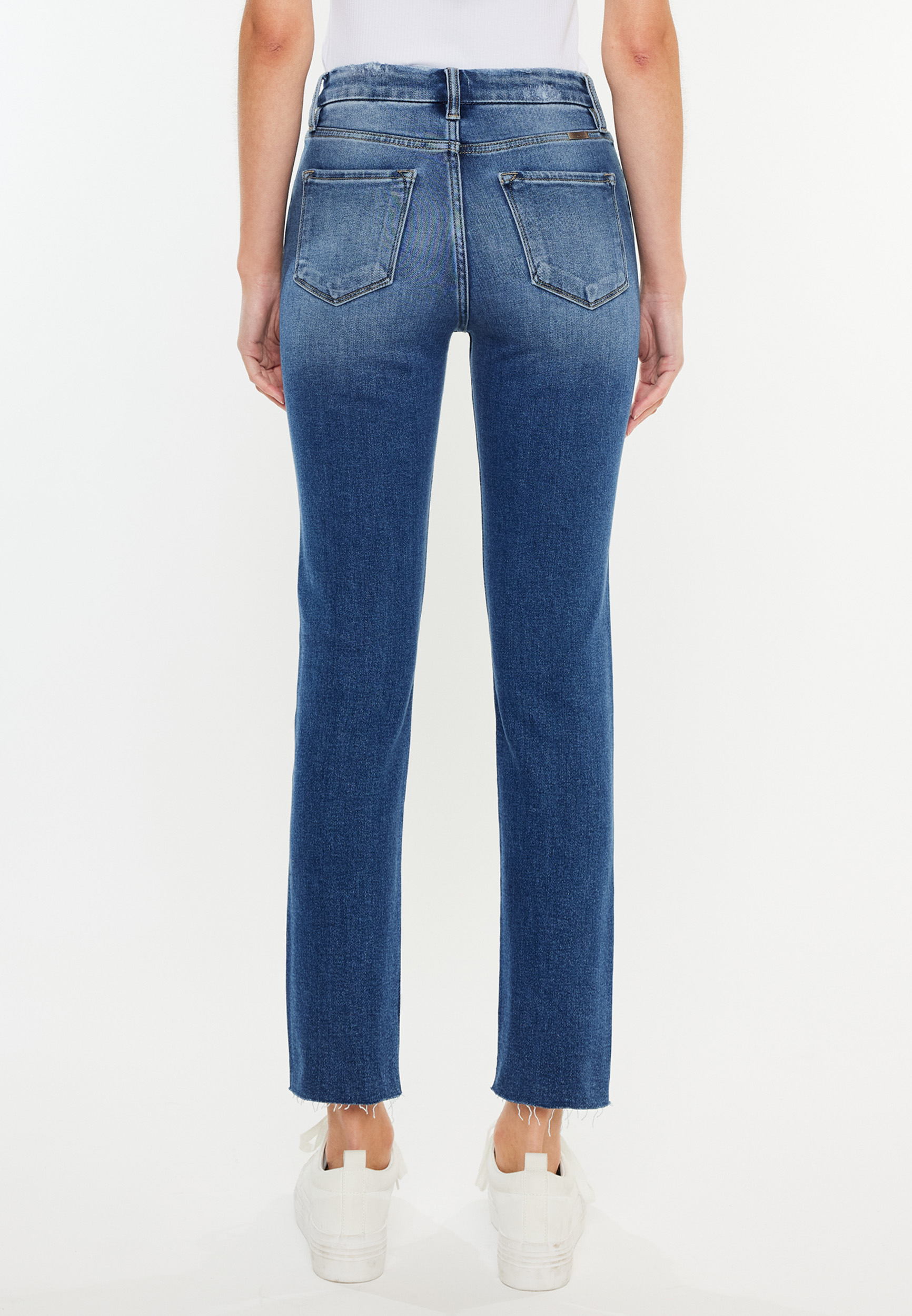 KanCan&trade; High Rise Double Button Slim Straight Jean, C258, large