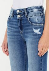 KanCan&trade; High Rise Double Button Slim Straight Jean, C258, small