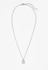 Silver Cut Out Heart Pendant Necklace, C431, small