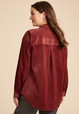 Corduroy Button Down Boyfriend Shirt, C5325, small