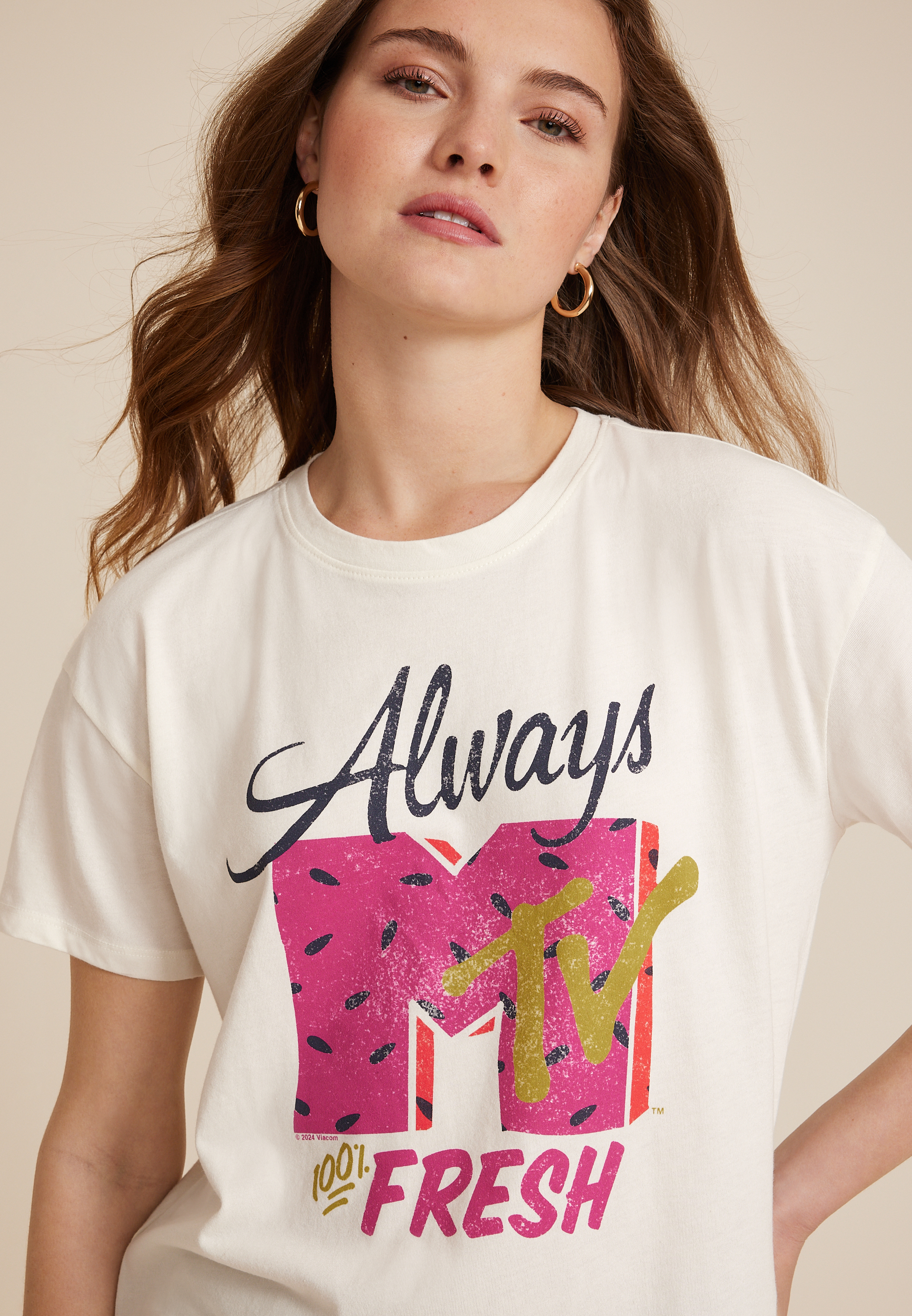 Always Fresh MTV Relaxed Fit Graphic Tee, C2789, large