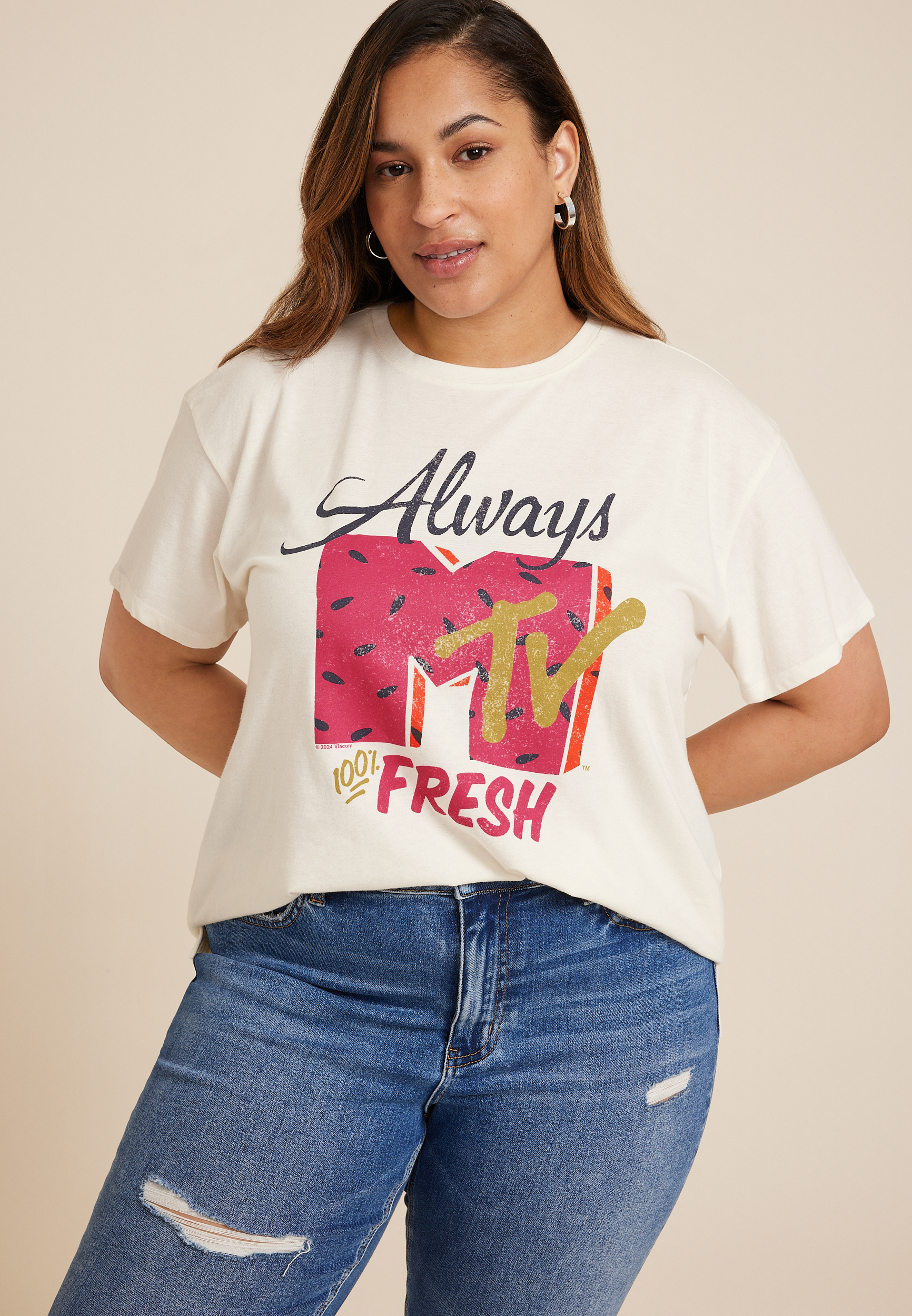 Plus Size Always Fresh MTV Relaxed Fit Graphic Tee | maurices