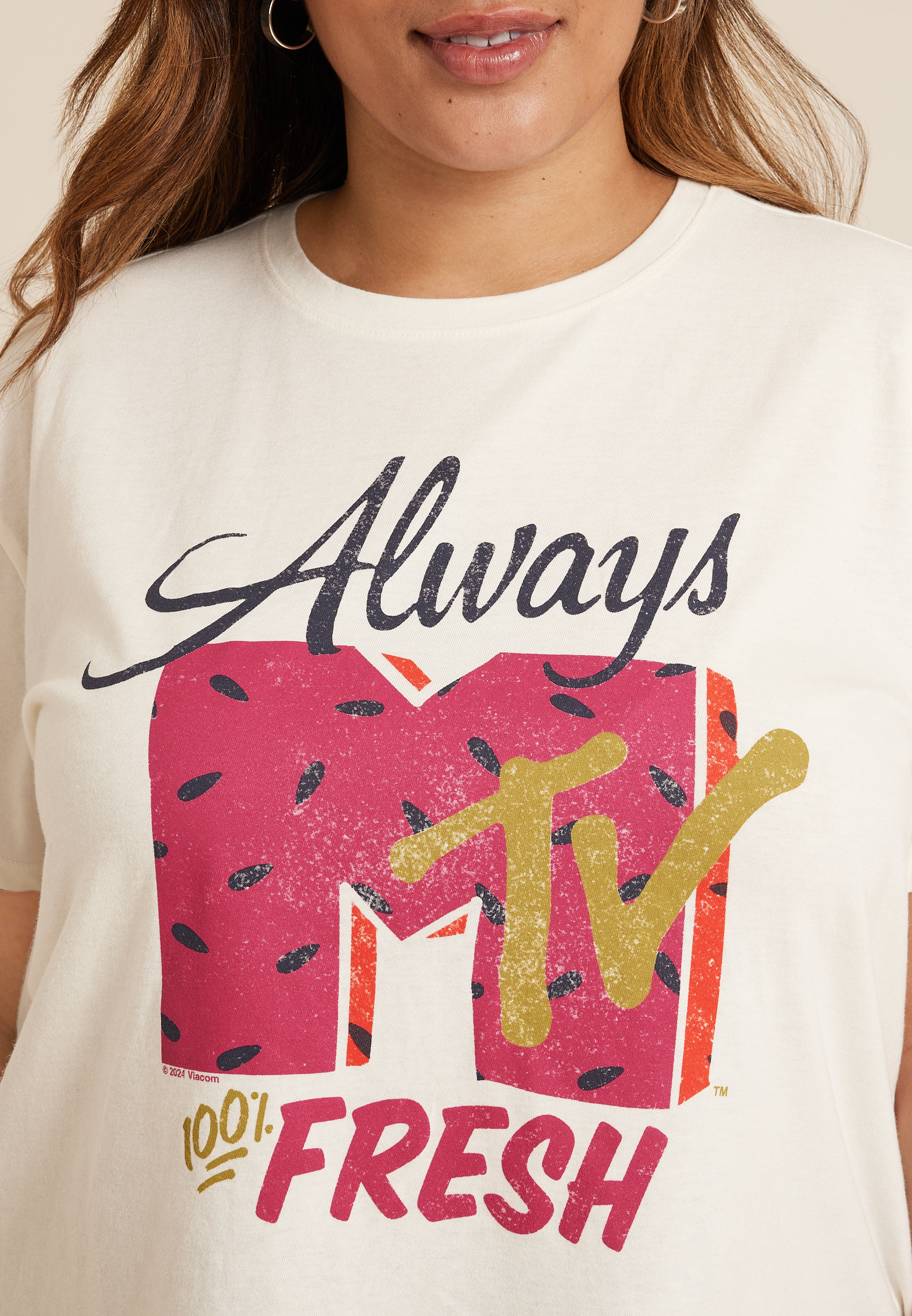 Plus Size Always Fresh MTV Relaxed Fit Graphic Tee, C2789, large