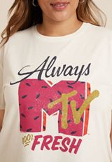 Plus Size Always Fresh MTV Relaxed Fit Graphic Tee, C2789, small