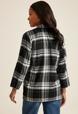 Plaid Open Front Kimono, C1756, small