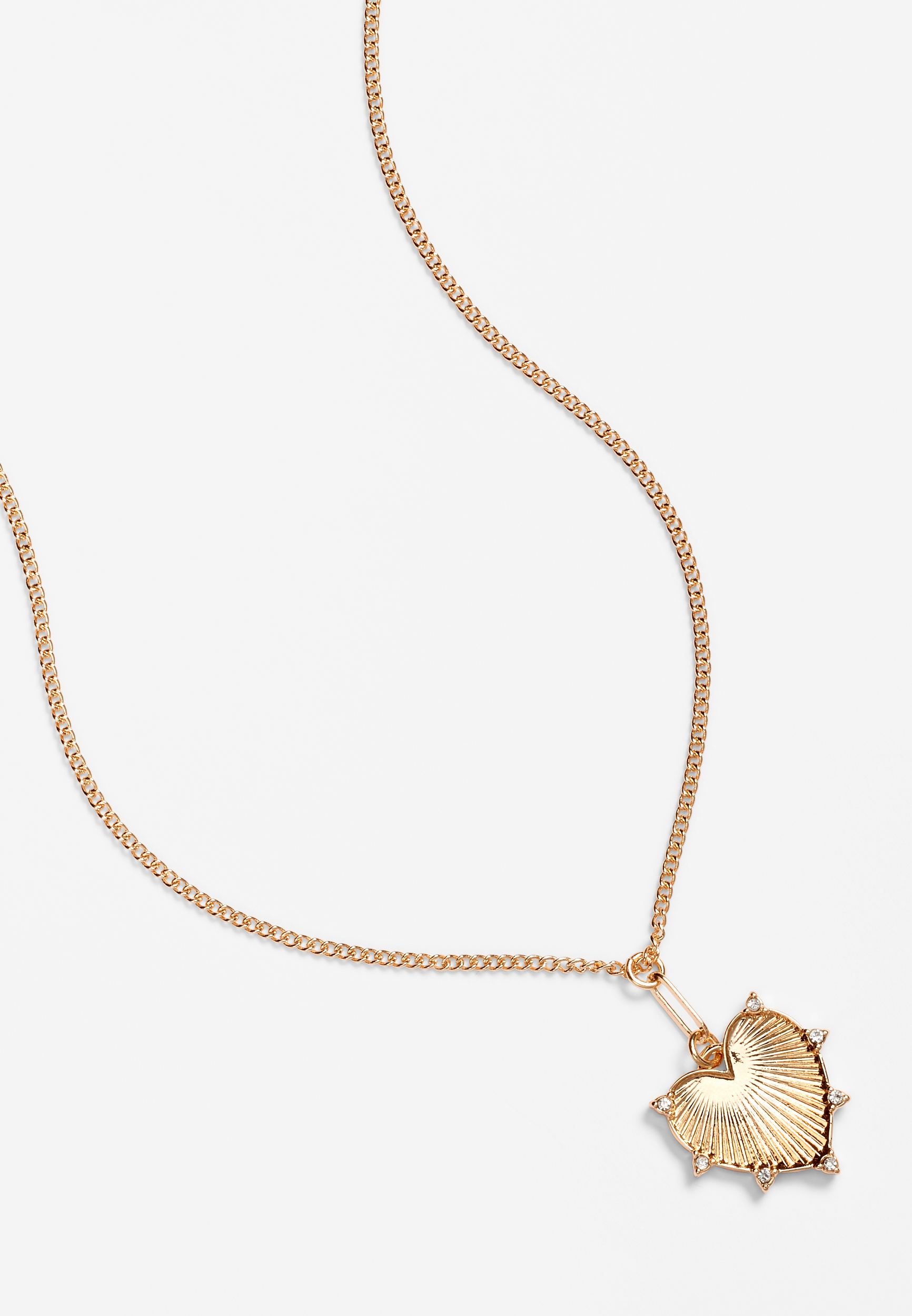 Starburst Heart Pendant Necklace