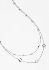 Dainty Double Layered Clover Necklace, C431, small