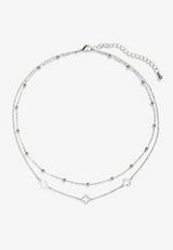 Dainty Double Layered Clover Necklace, C431, small