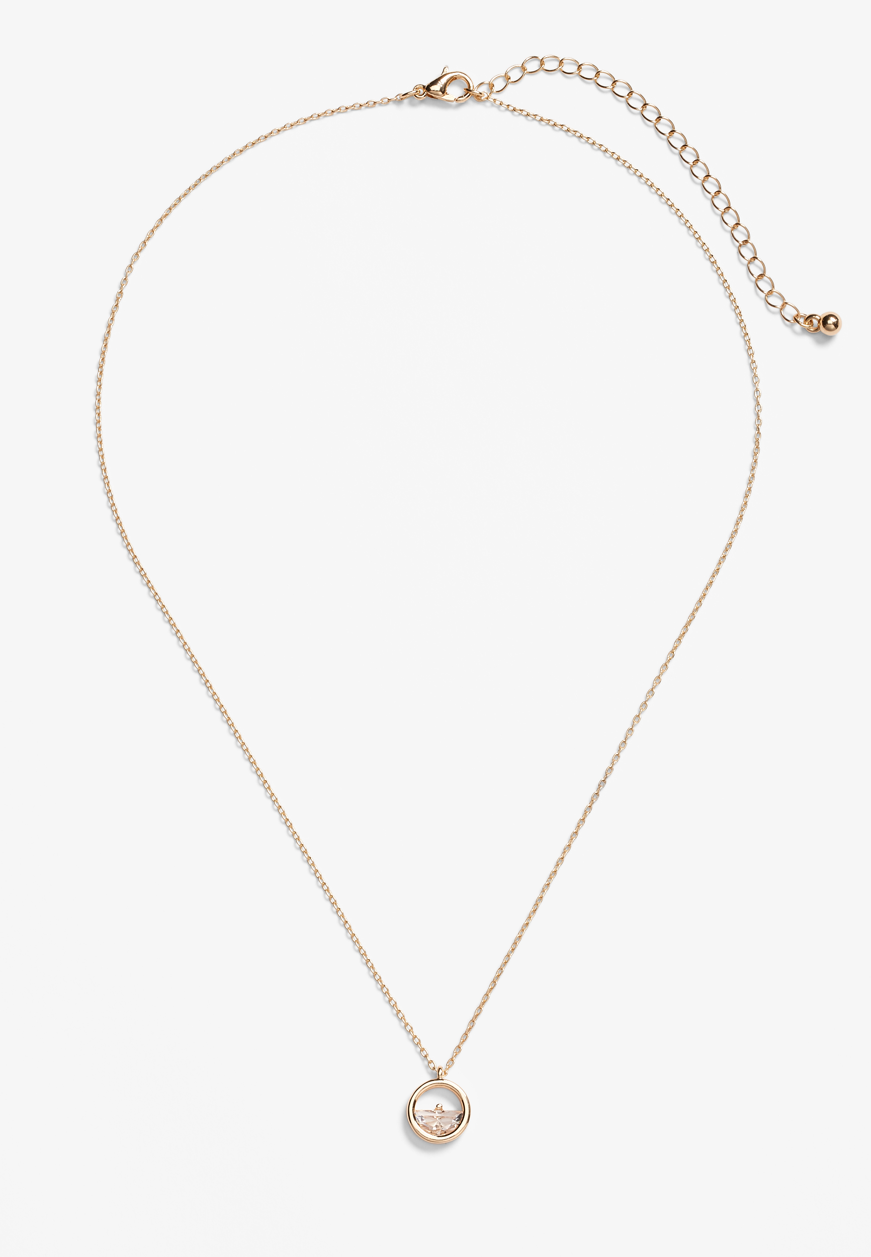 Dainty Gold Circle Necklace, C605, large