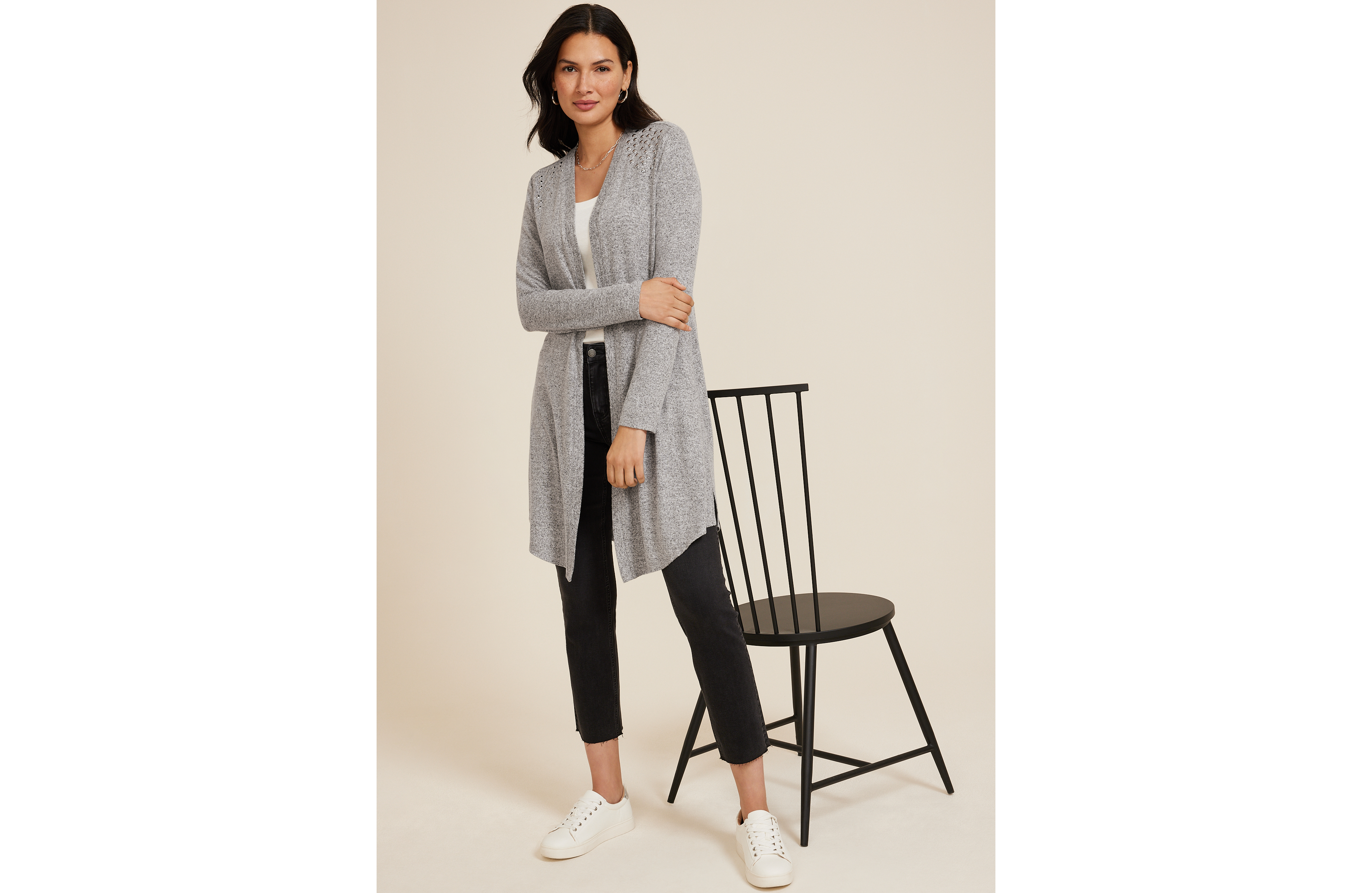 Hacci Studded Long Sleeve Cardigan