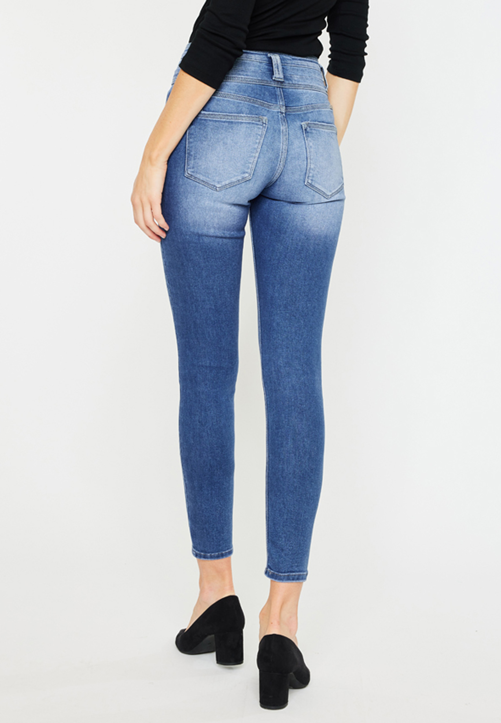 KanCan&trade; High Rise Stacked Waist Skinny Jean, MEDIUM SANDBLAST, large