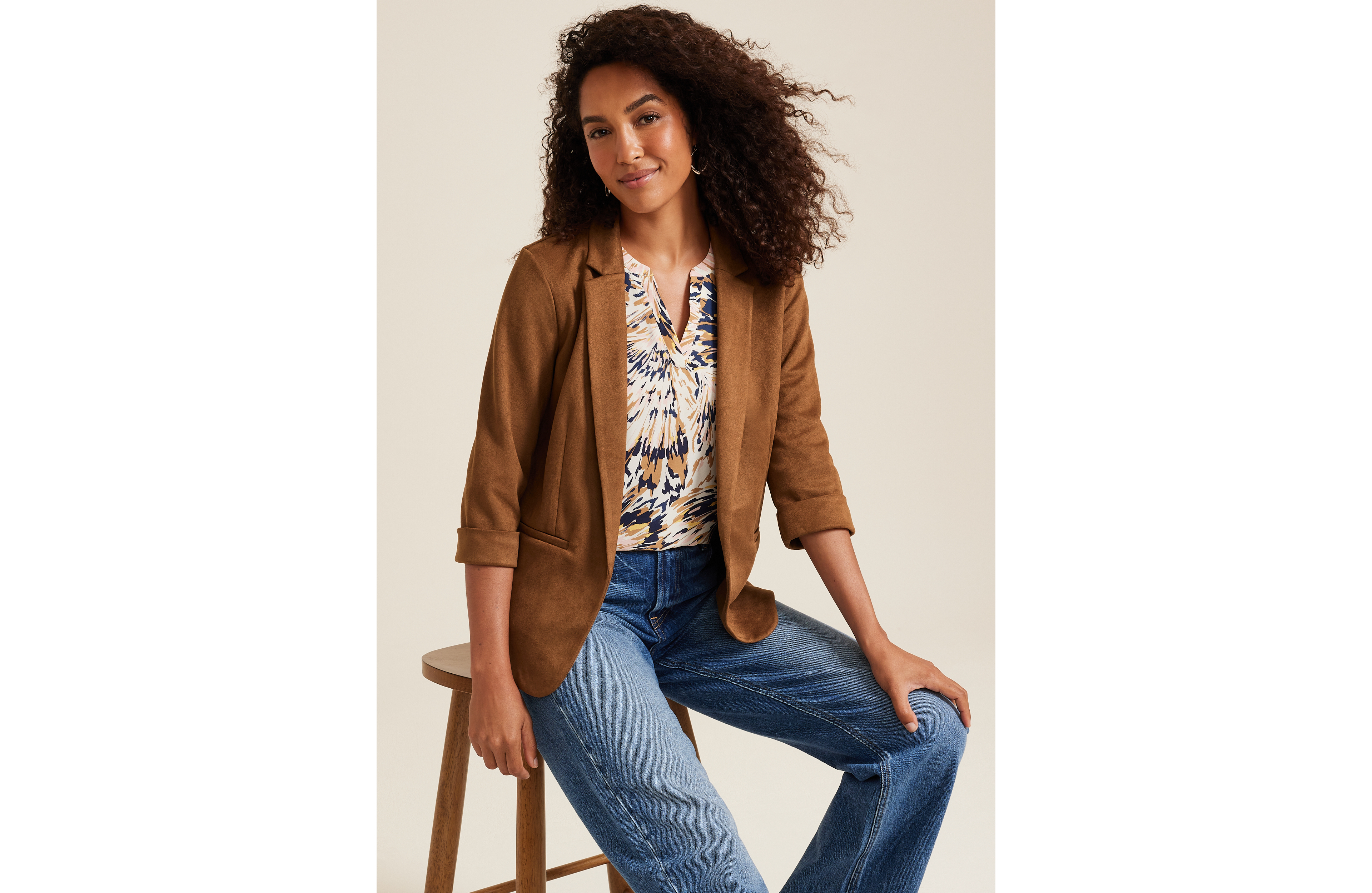 Versa Faux Suede Blazer