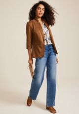 Versa Faux Suede Blazer, C7208, small