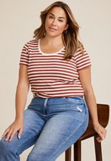 Plus Size 24/7 Sumner Sunwash Scoop Neck Tee, C9700, small