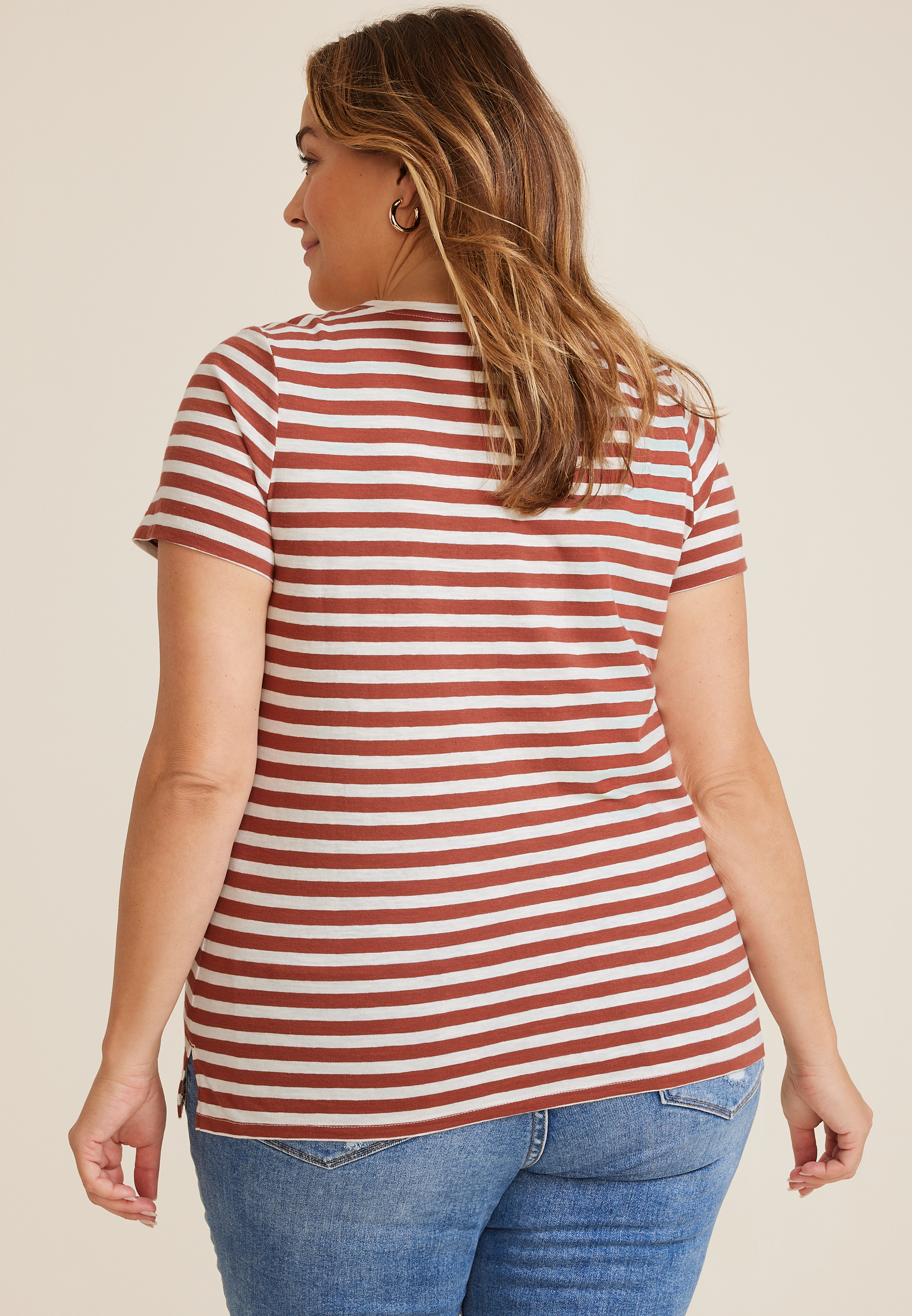 Plus Size 24/7 Sumner Sunwash Scoop Neck Tee, C9700, large