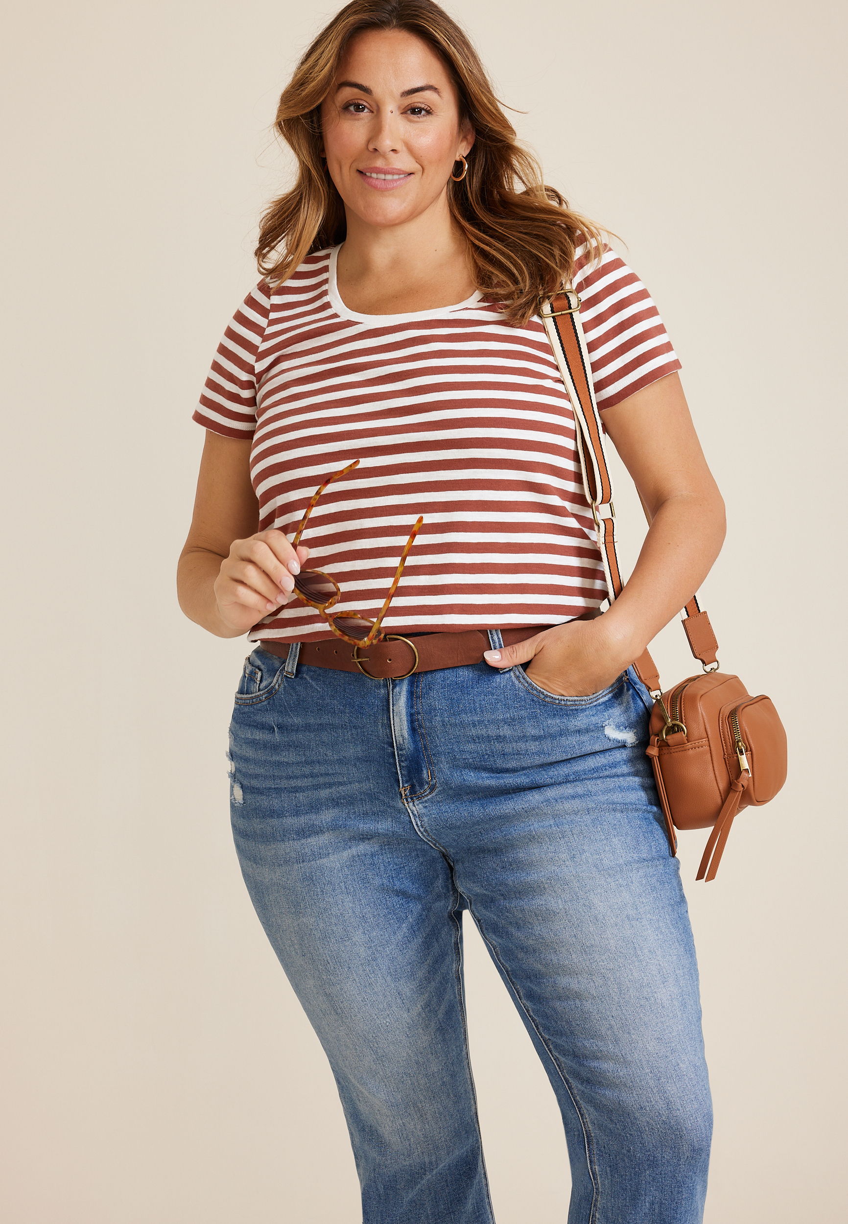Plus Size 24/7 Sumner Sunwash Scoop Neck Tee, C9700, large