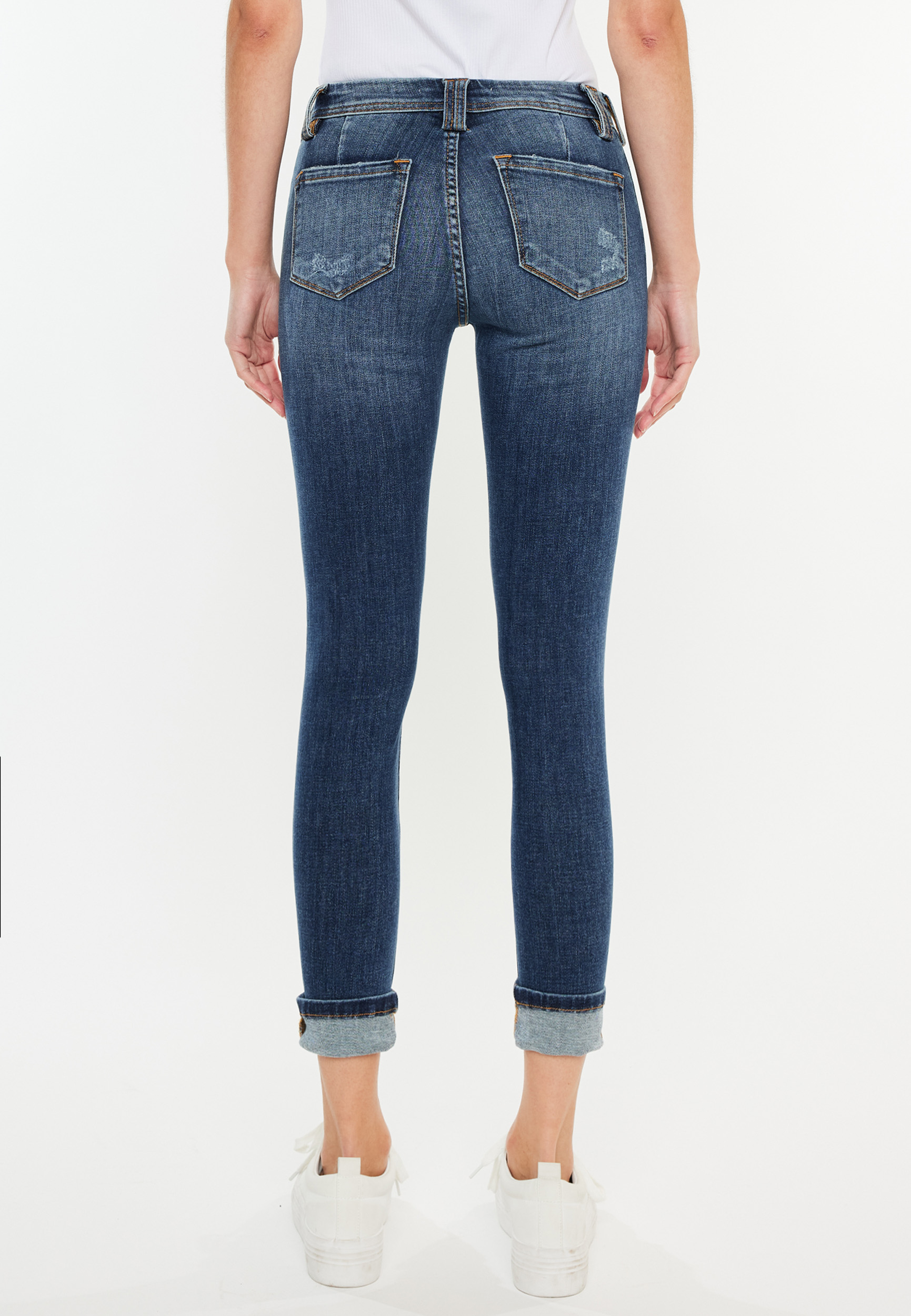 KanCan&trade; Ripped Mid Rise Cuffed Skinny Ankle Jean, C258, large