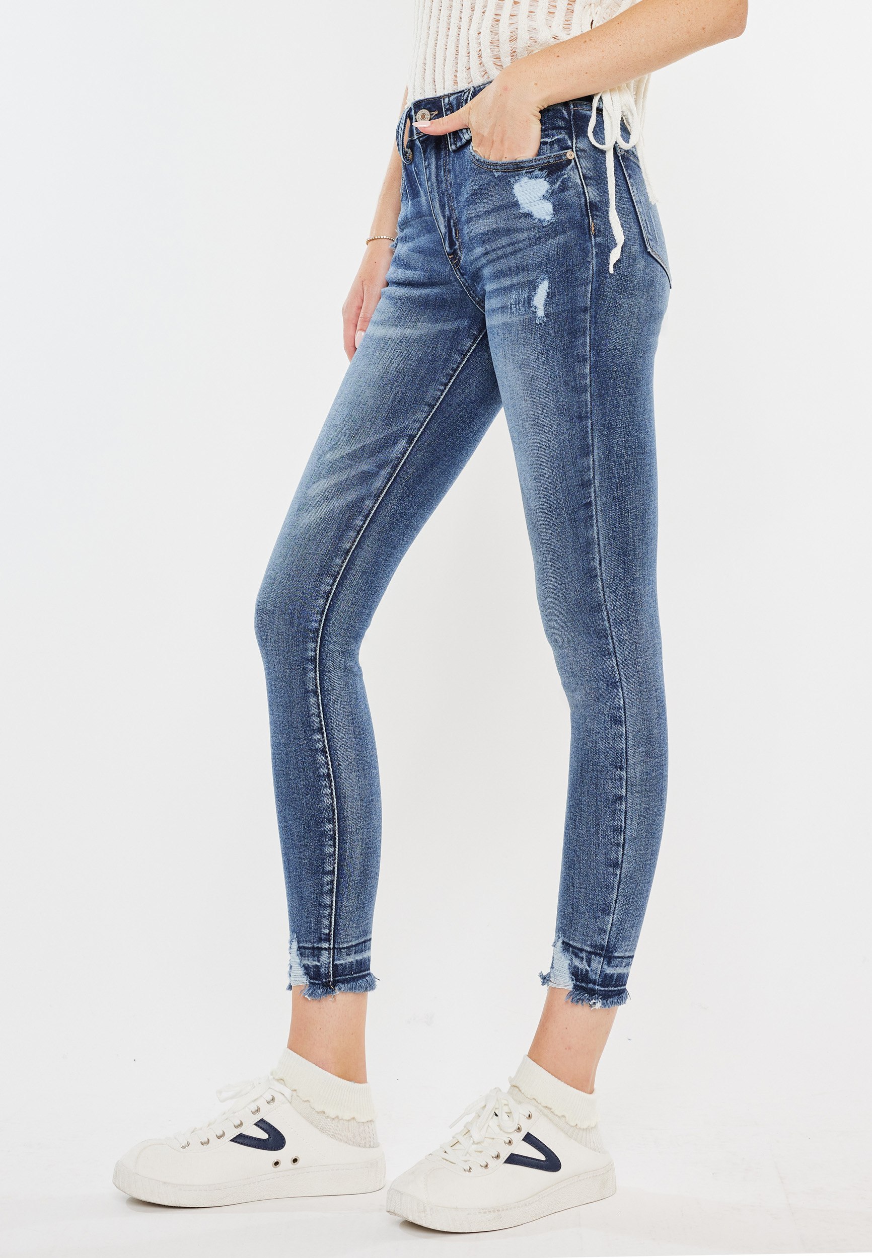 KanCan&trade; High Rise Release Hem Skinny Ankle Jean, C3337, large