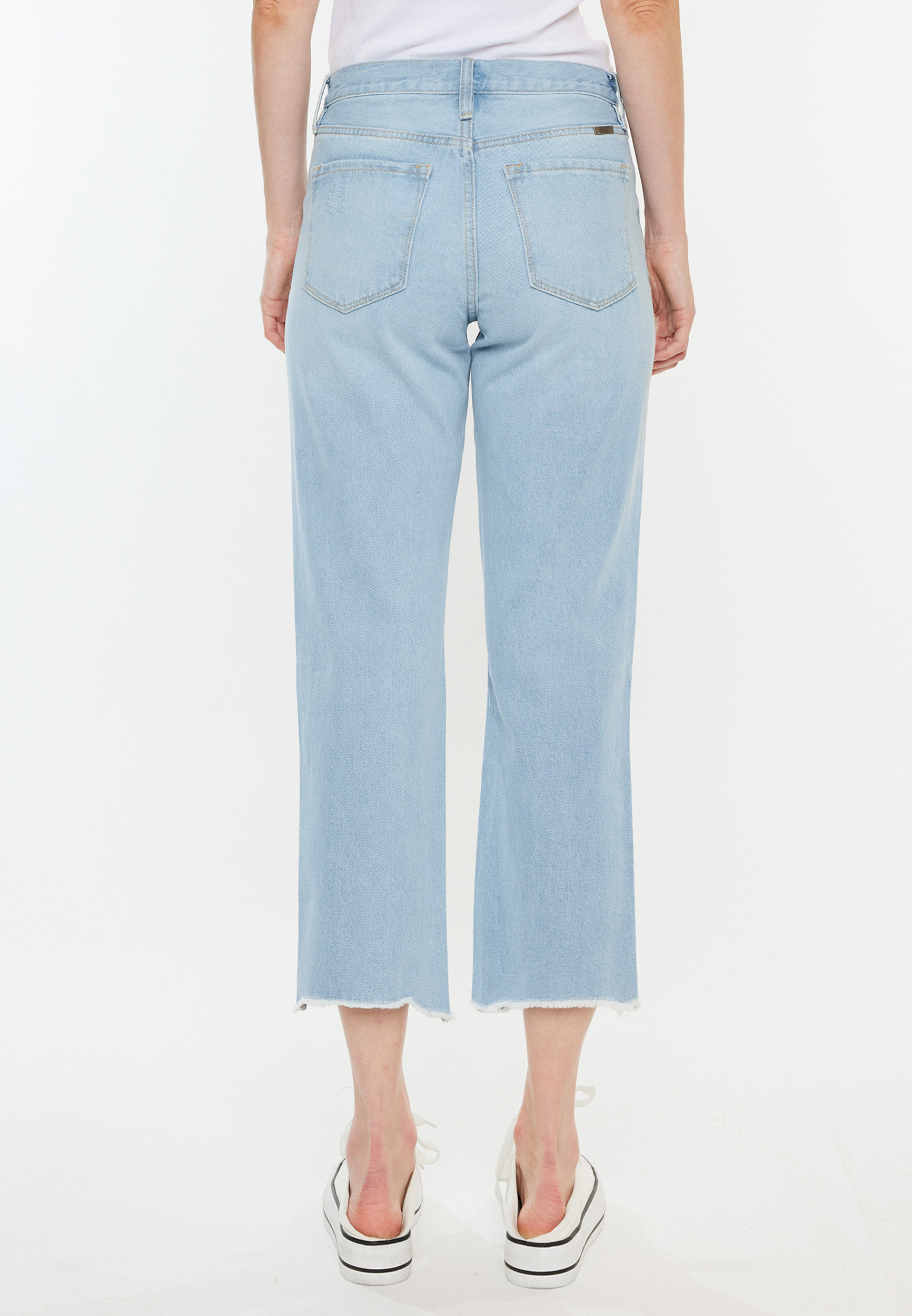 KanCan&trade; Ripped Nonstretch High Rise Cropped Straight Jean, C2806, large