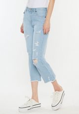 KanCan&trade; Ripped Nonstretch High Rise Cropped Straight Jean, C2806, small