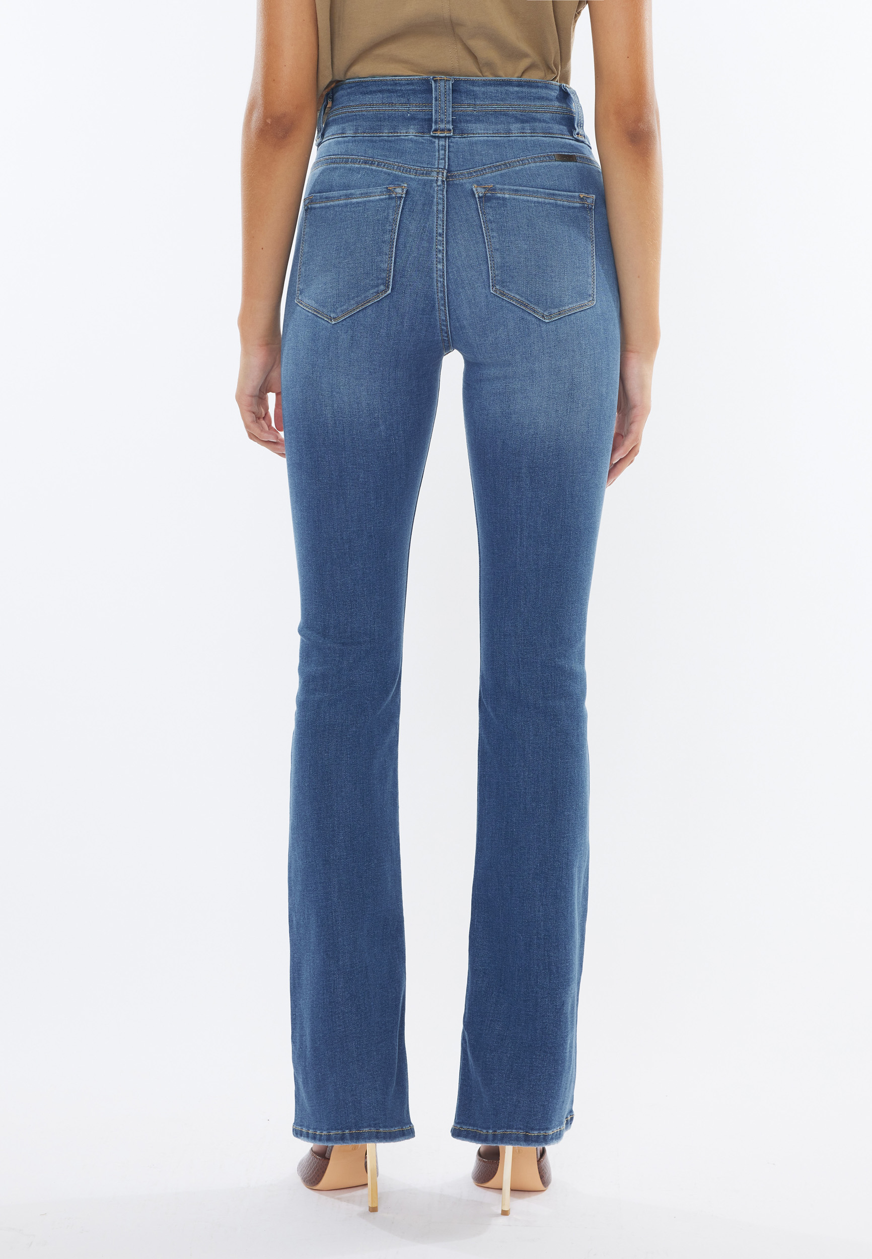 KanCan&trade; High Rise Double Button Bootcut Jean, C3337, large