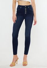 KanCan&trade; Dark High Rise Button Fly Skinny Jean, C2372, small