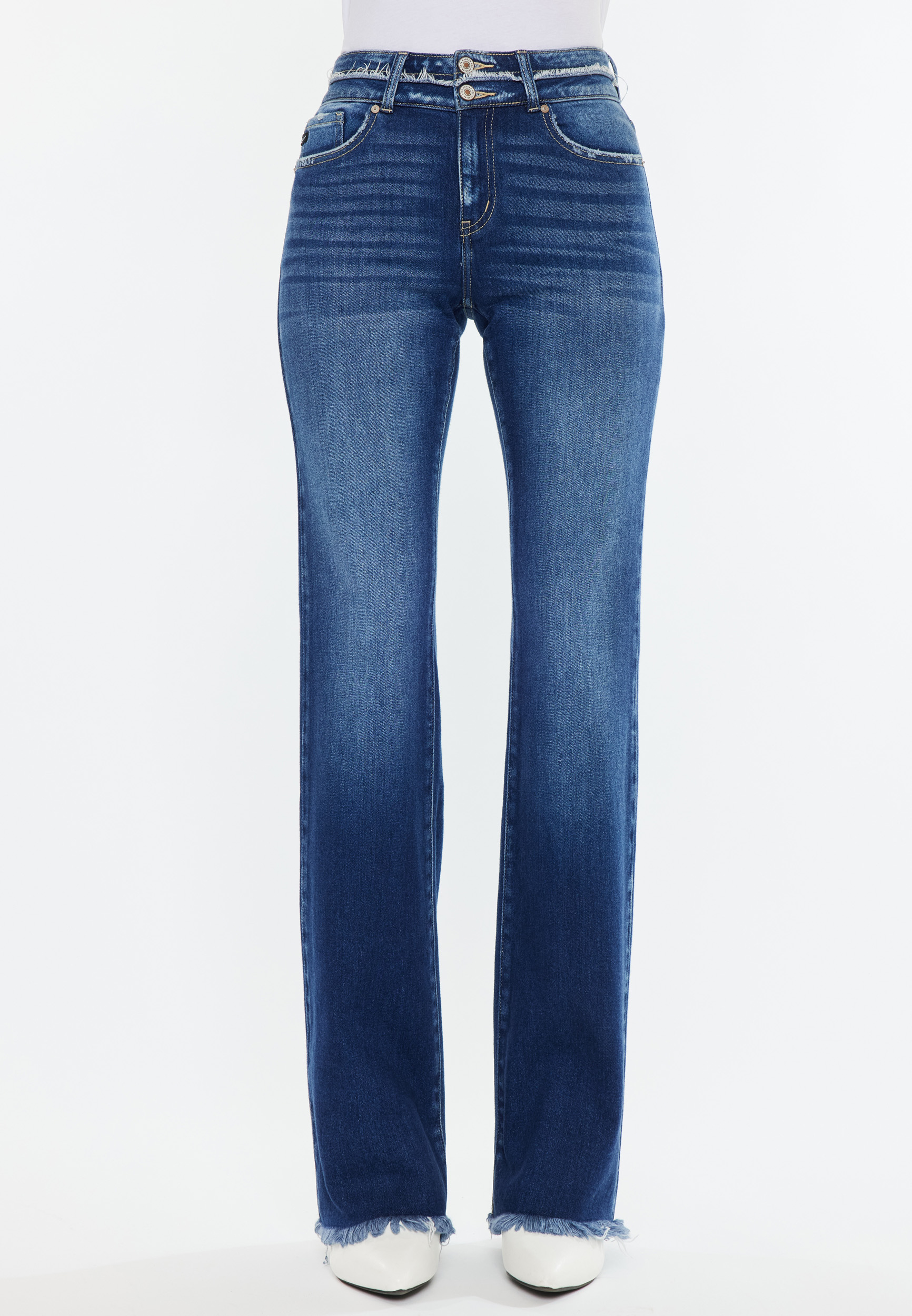 KanCan&trade; High Rise Curvy Double Button Bootcut Jean, C258, large